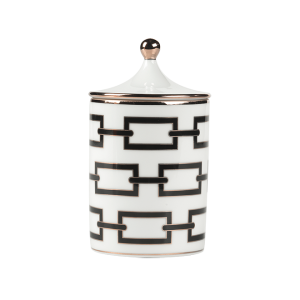 Ginori Catene Black Candle w / Cover